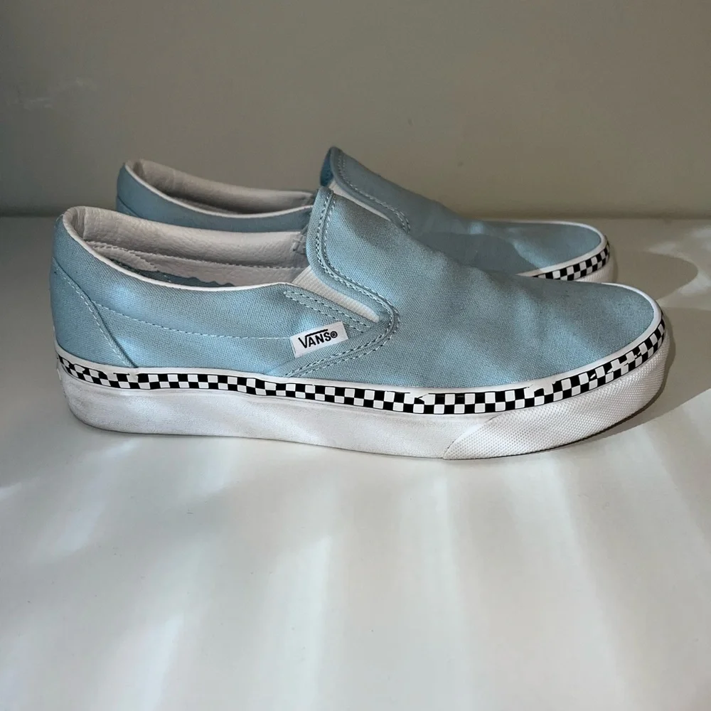 Vans Light Blue Slip-On Sneakers - Picture 1 of 5